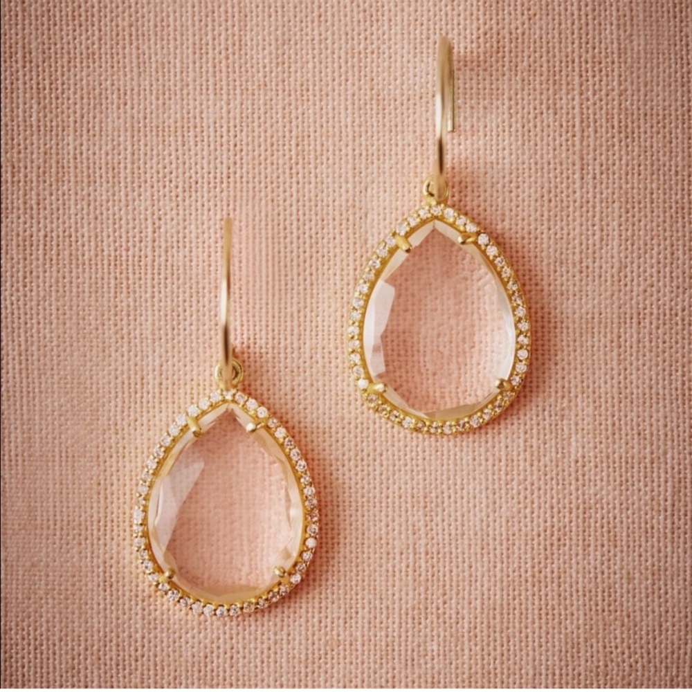 BHLDN Crystal Lake Drops Gold Earrings